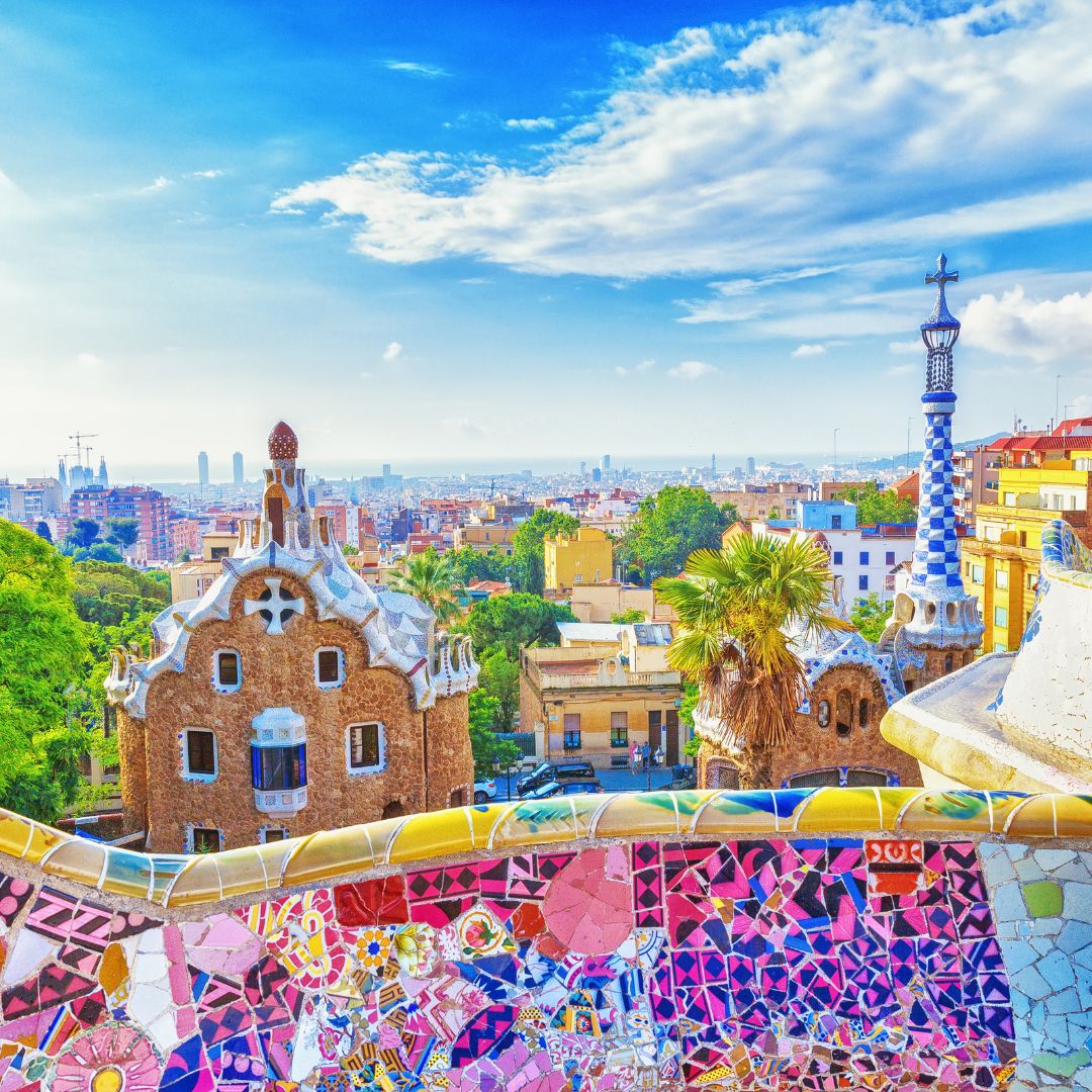 Park Güell mit Aussicht über Barcelona