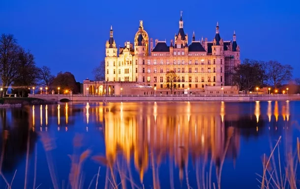 Schwerin Schloss Nachtaufnahme