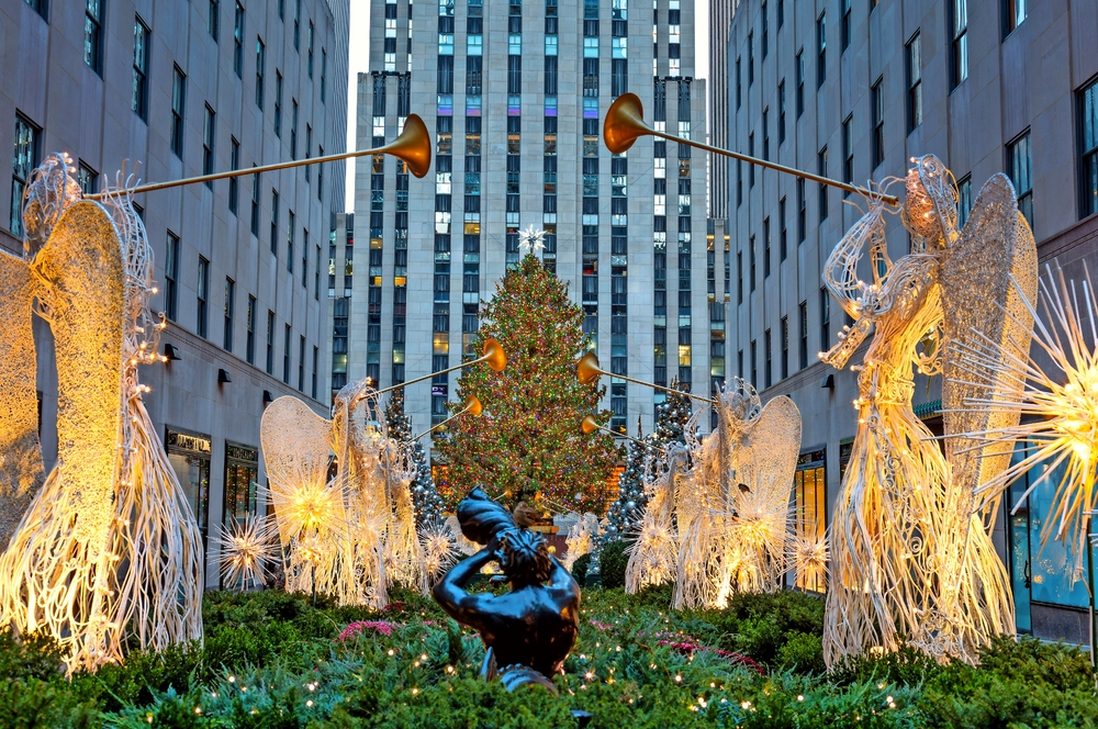 Weihnachtsdekoration am Rockefeller Center