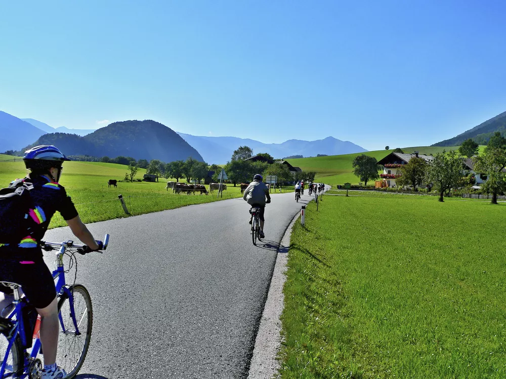 Radfahrende Wolfgangsee